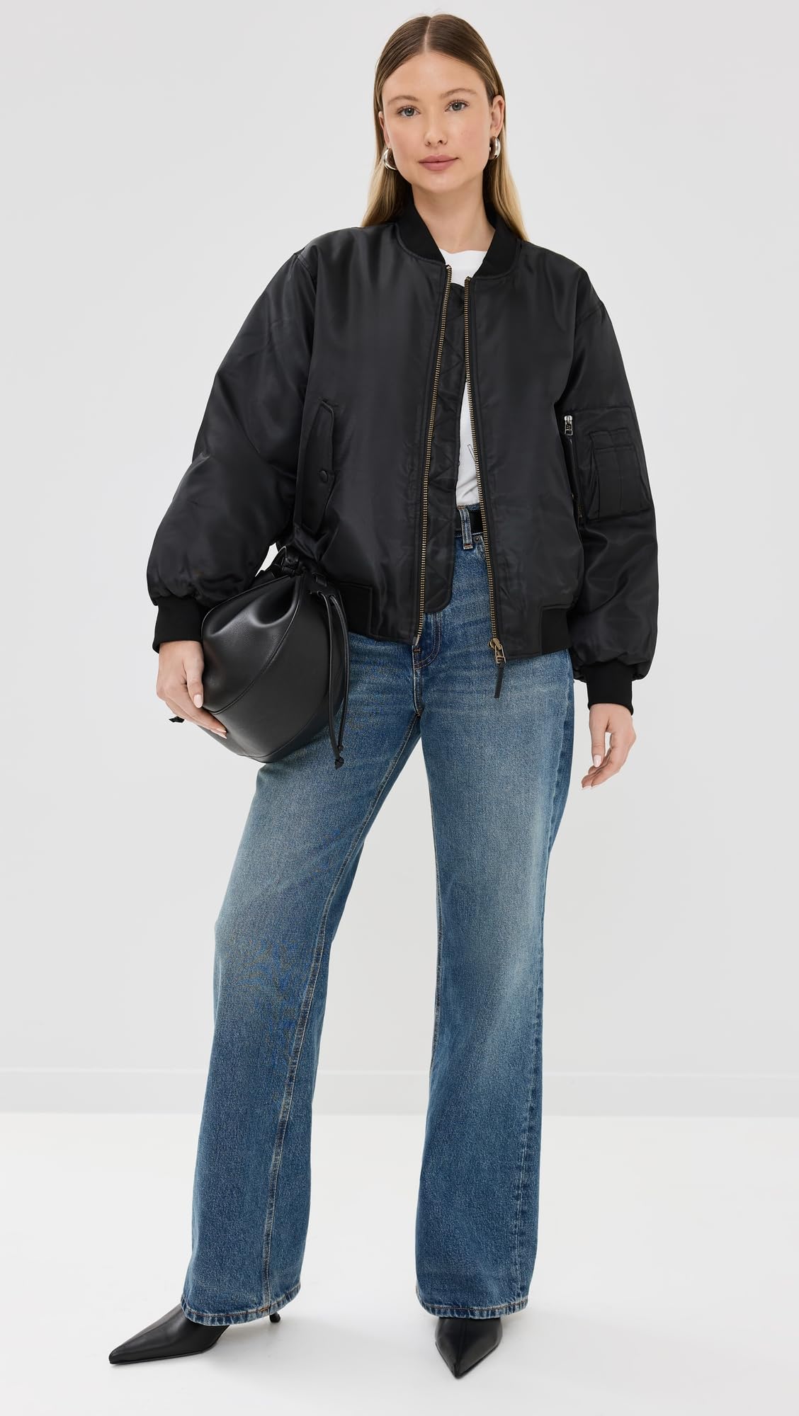 ANINE BING Women's Leon Bomber Jacket, Black, XS