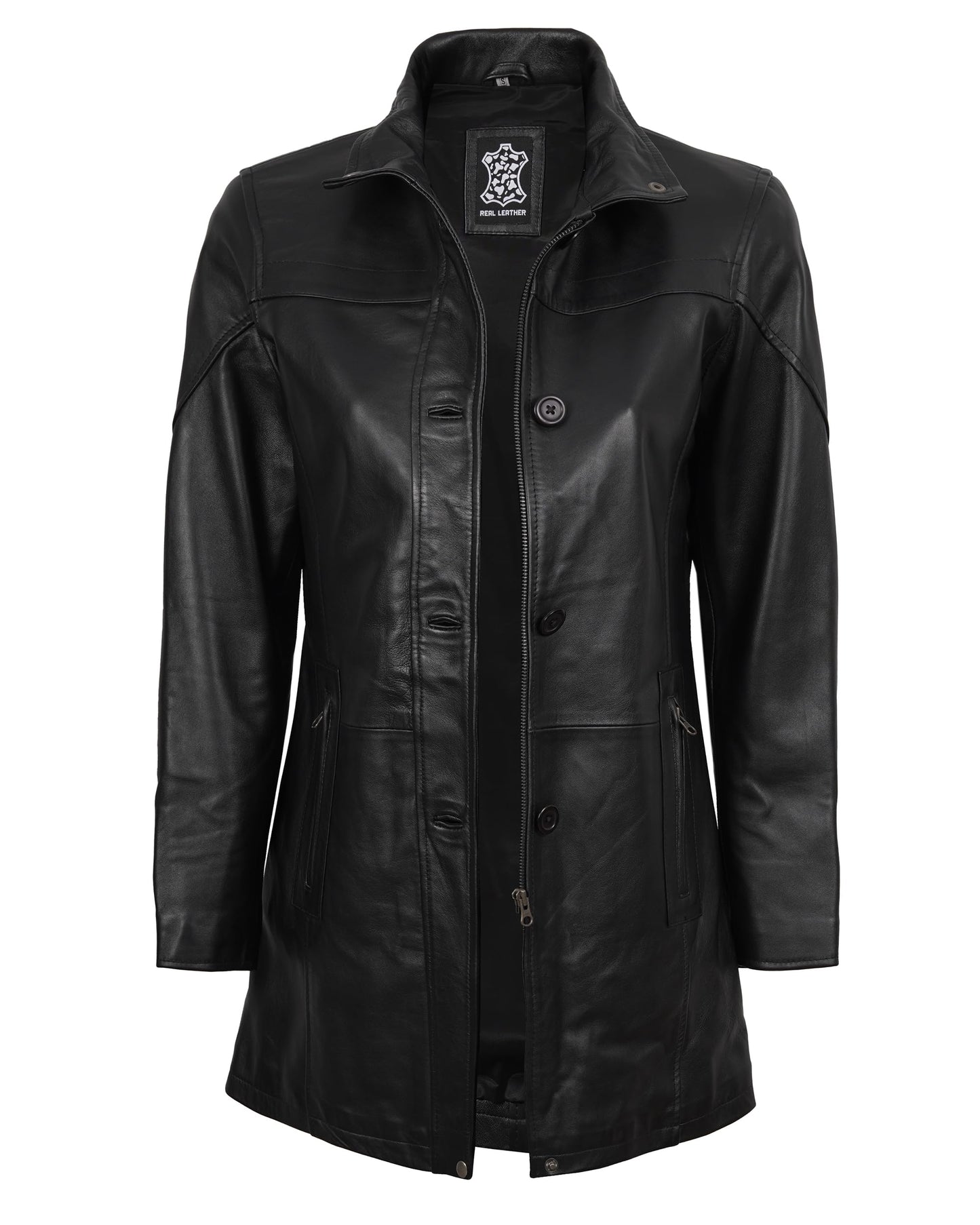 Blingsoul Disc Genuine Lambskin Black Leather Jacket Women | [1514283] Bristol Black, M