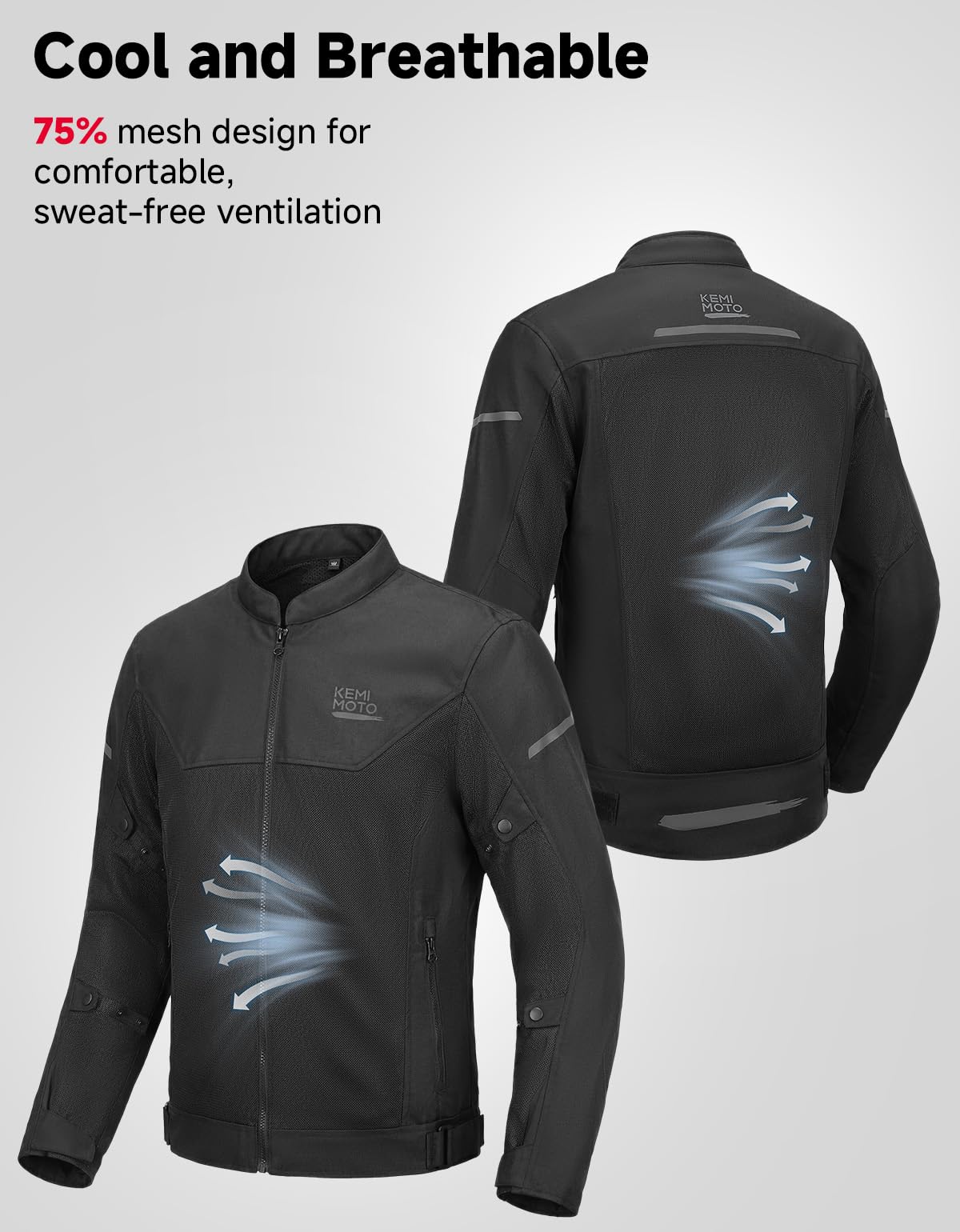 KEMIMOTO Motorcycle Summer Mesh Jacket for Men Lightweight with CE Armors