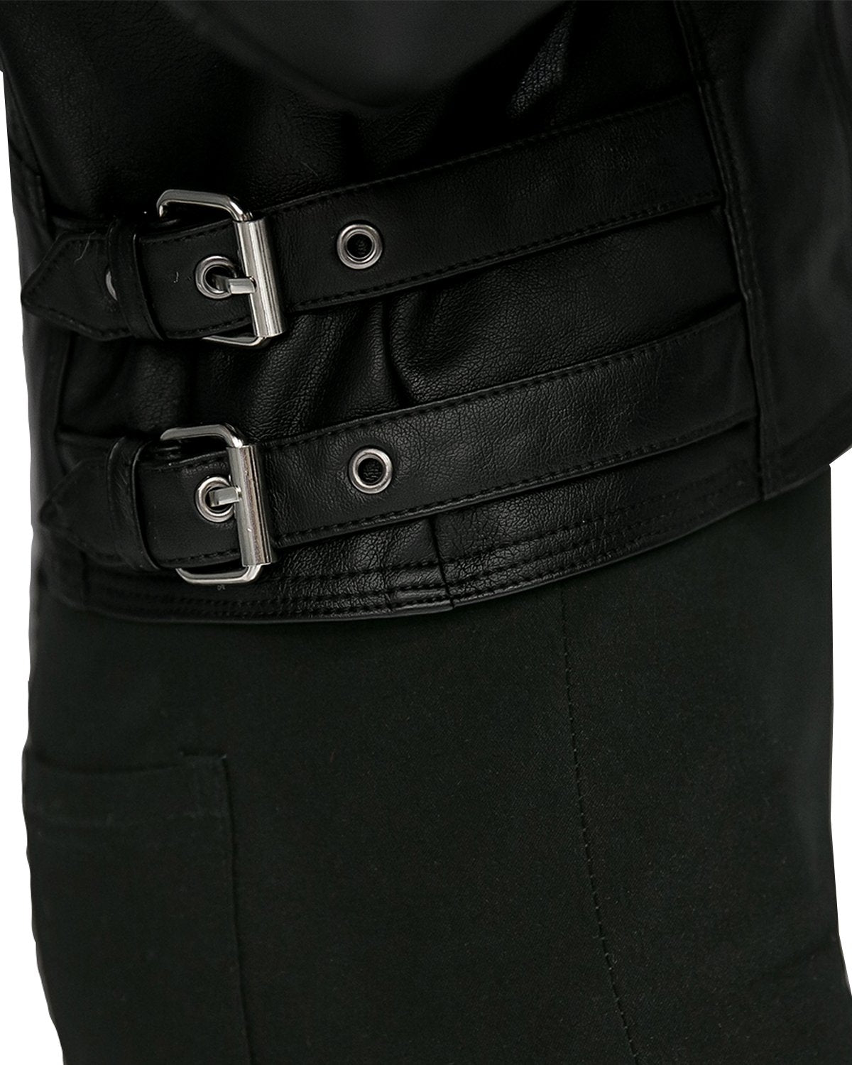 LY VAREY LIN Women's Faux Leather Biker Jacket Slim Short Coat Zipper Moto Jackets (M, Black)
