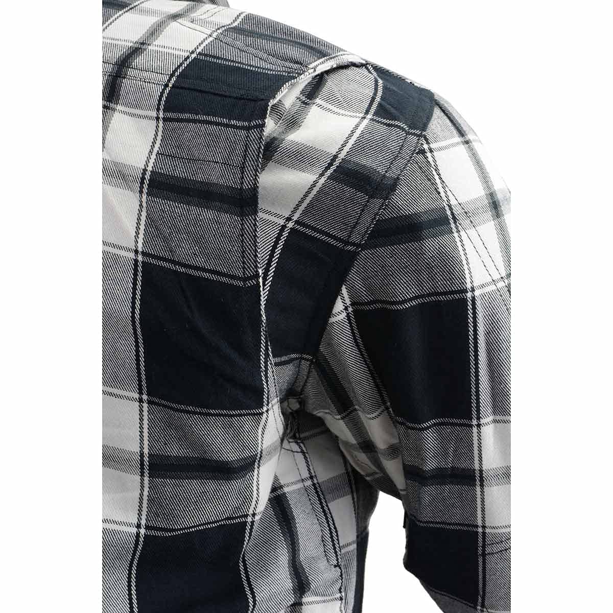 Milwaukee Leather Men's Long Sleeve Armored Flannel Shirt - Large