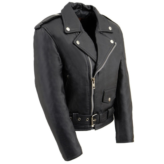 Milwaukee Leather Kids Uni-Sex Classic Leather Jacket - Biker Style - Medium