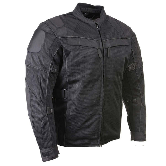 Milwaukee Leather Men’s CE Armored All-Season Motorcycle Jacket - Protective Textile Racer Design - X-Large
