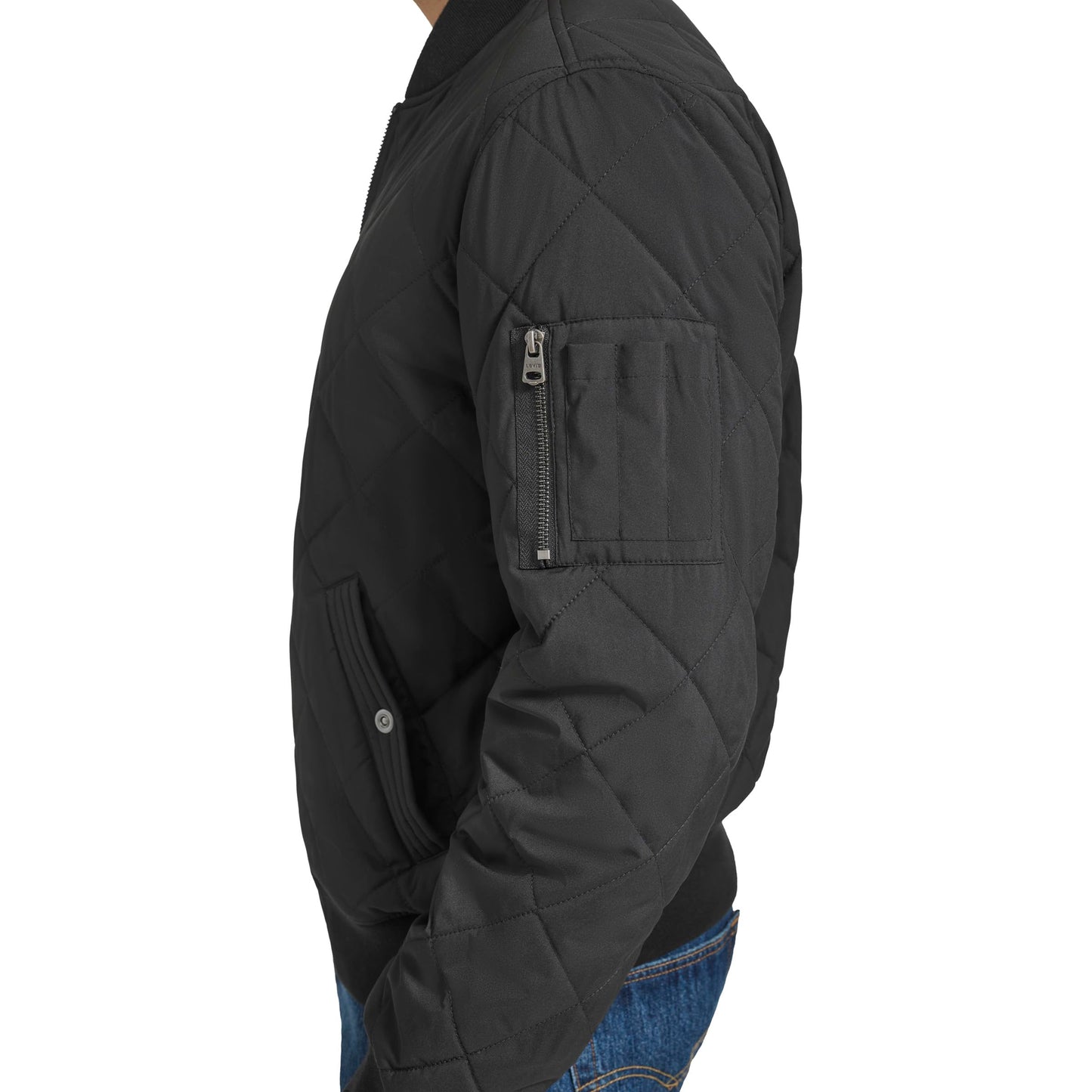 Levi's Men's Diamond Quilted Bomber Jacket, Black, Large Tall