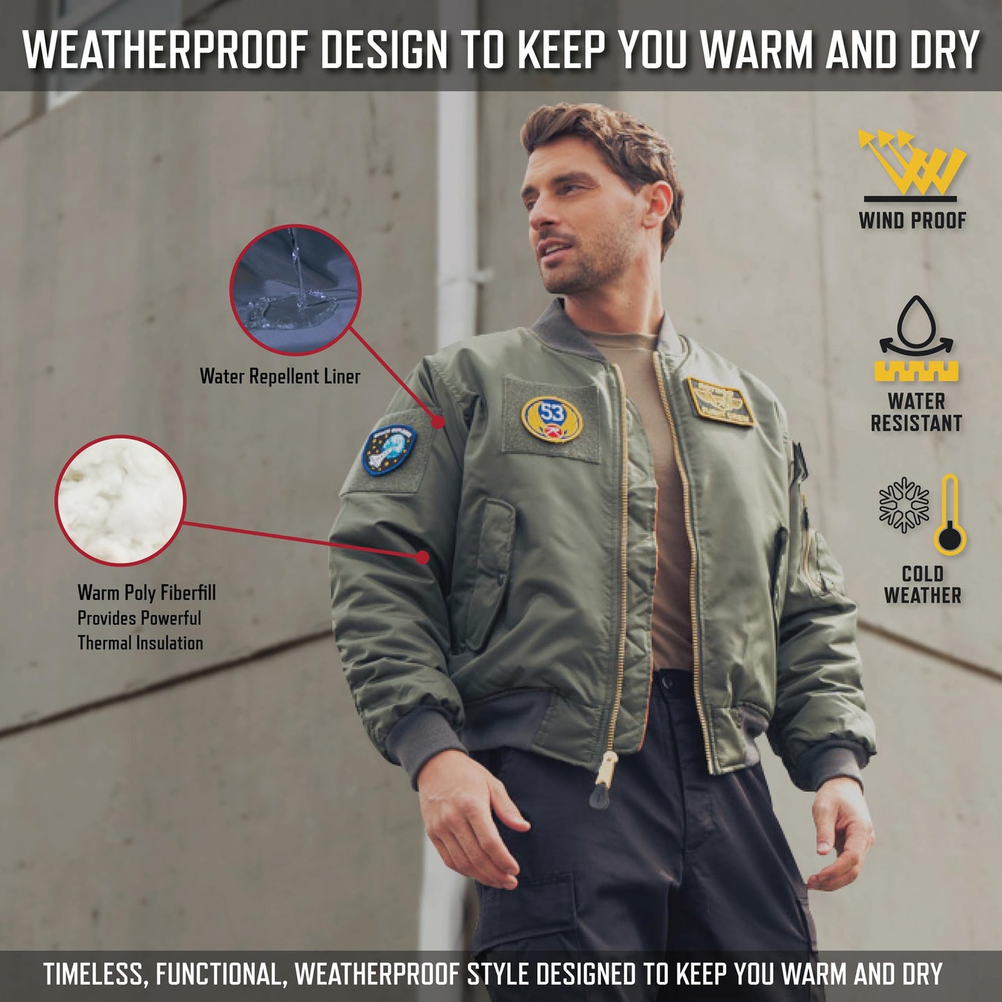 Rothco 7240: Ma-1 Flight Jacket with Patches