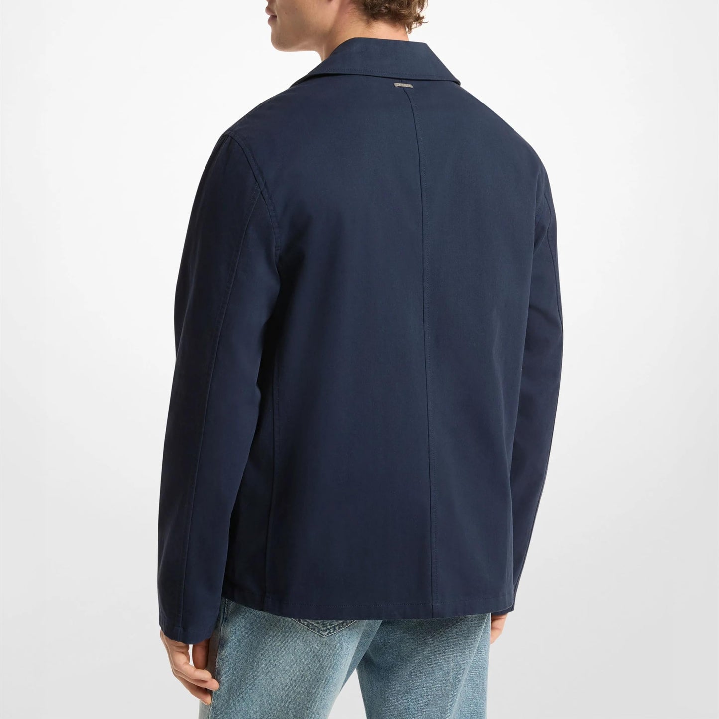 Michael Kors Men's Cotton Linen Chore Coat, Midnight, X-Large