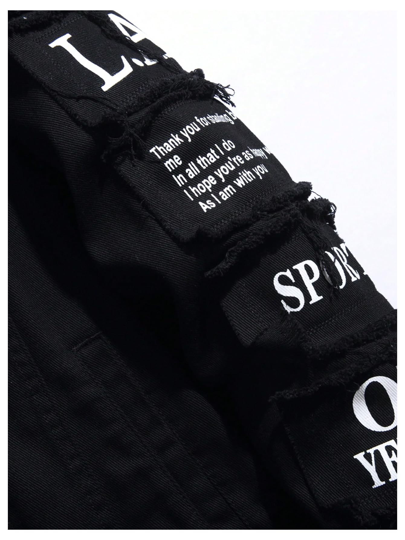 SOLY HUX Men's Denim Jacket Letter Graphic Button Down Flap Pocket Long Sleeve Streetwear Jacket Black Letter X-Large
