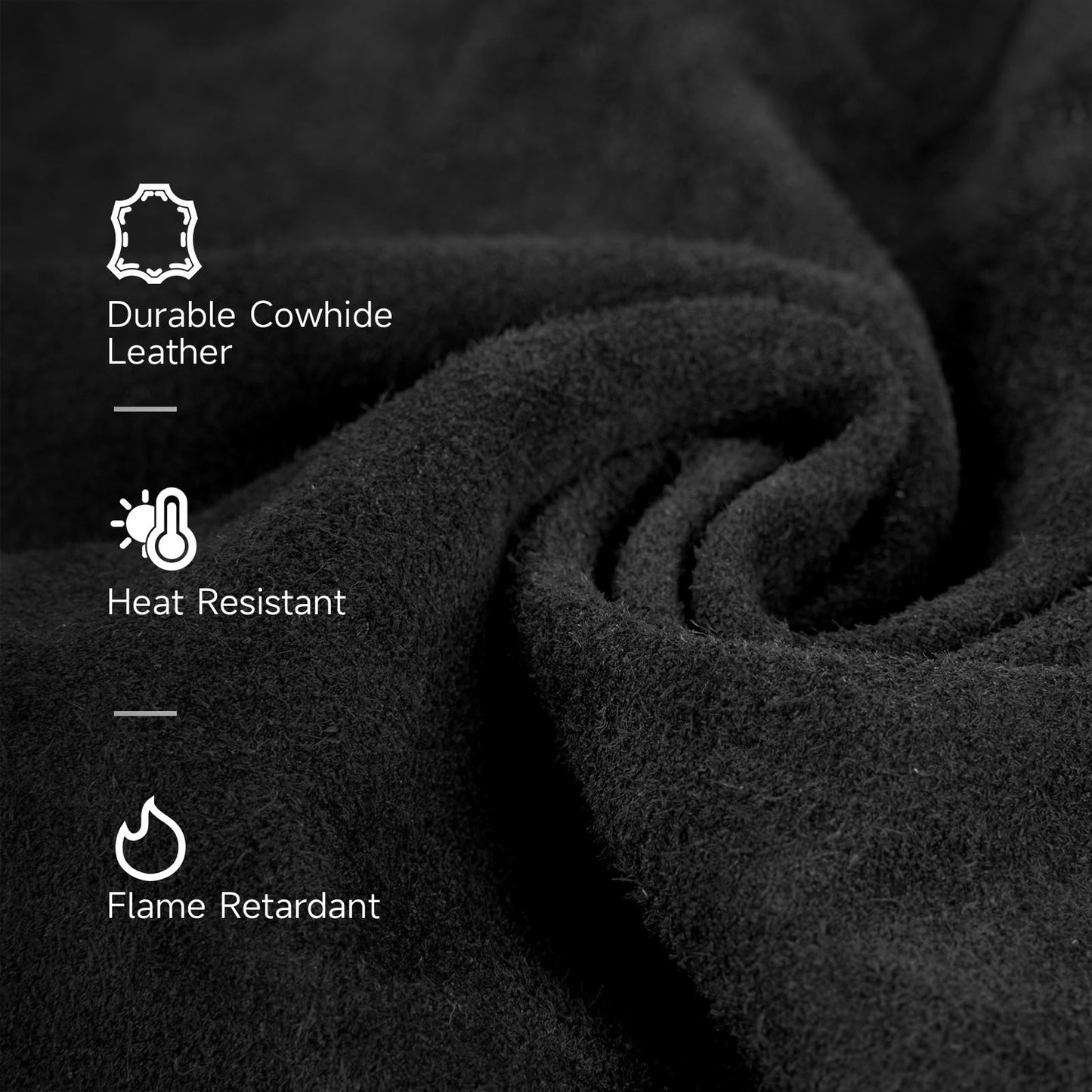YESWELDER Black Leather Welding Jacket for Men Women, Heavy Duty Welder Jacket, Heat Flame Resistant Welding Coat, L