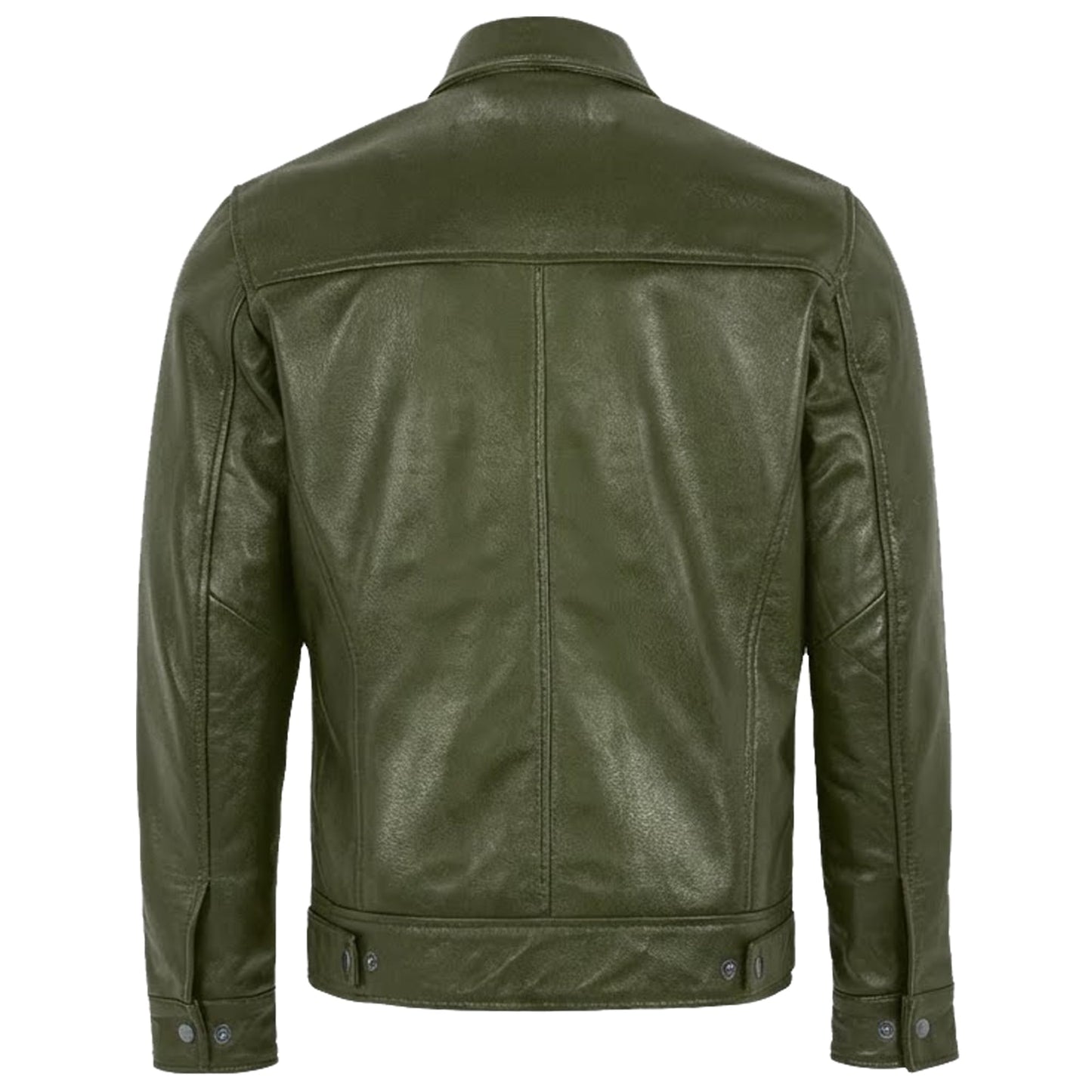 Mens Leather Jacket - Real Lambskin Classic Vintage Style Leather Jackets For Men Brown Leather Jacket for Mens (US, Alpha, X-Large, Regular, Regular, Noir Olive)