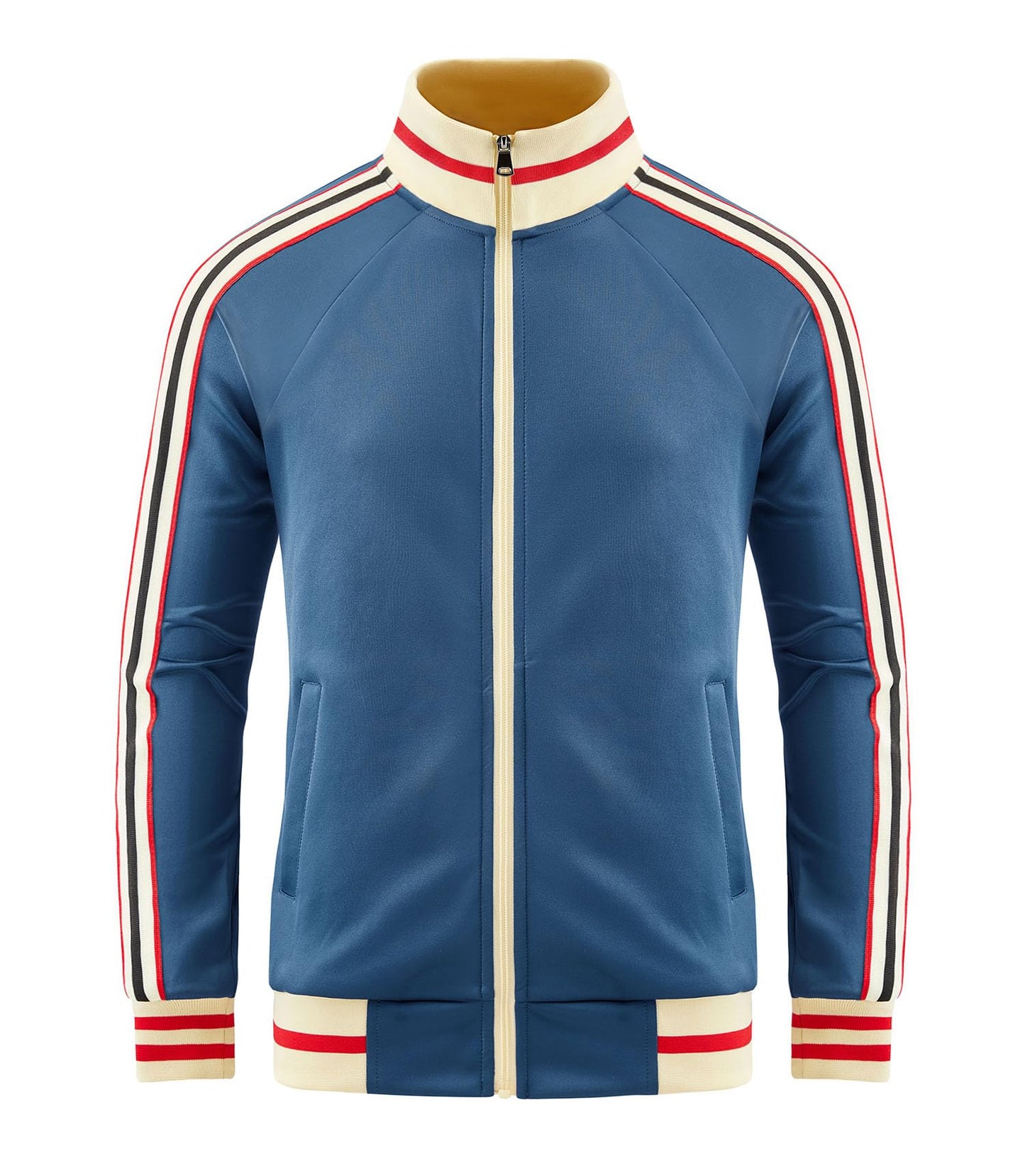 dioxoib Track Jacket Men Light Full Zip Up Running Jackets Tracksuit Long Sleeve Track Suits Sportswear Top Blue JK-TZ004-XL