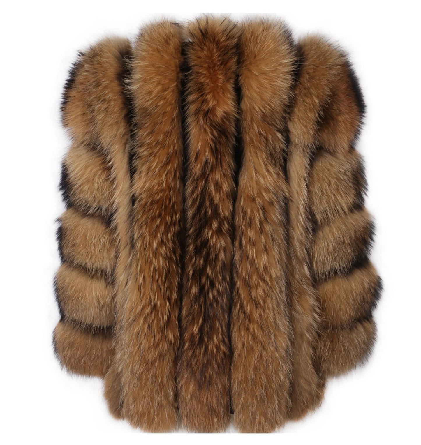 loveimgs Women Elegant Fuzzy Long Faux Fur Coat Puffer Jacket Collarless Parka Winter Zip Up Teddy Coat Overcoat (Small, Raccoon)