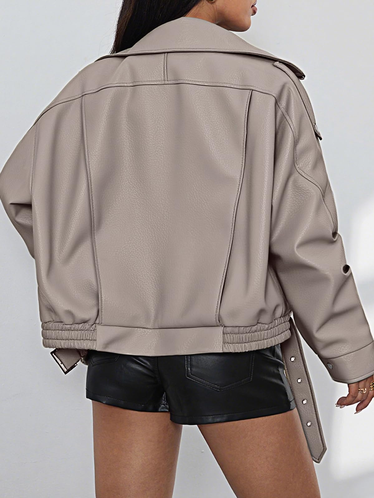 Gudasuo Womens Leather Jackets Oversized Faux Motorcycle Plus Size Moto Biker Coat Fall Outfits Fashion Clothes 2025