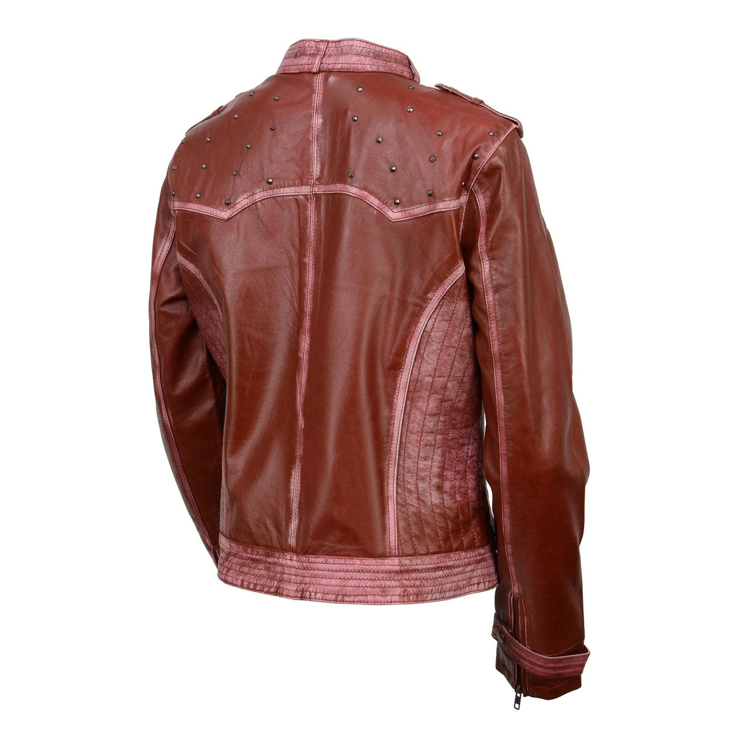 Milwaukee Leather Women's Premium Leather Biker Style Casual Fashion Coats-Jackets SFL - Large