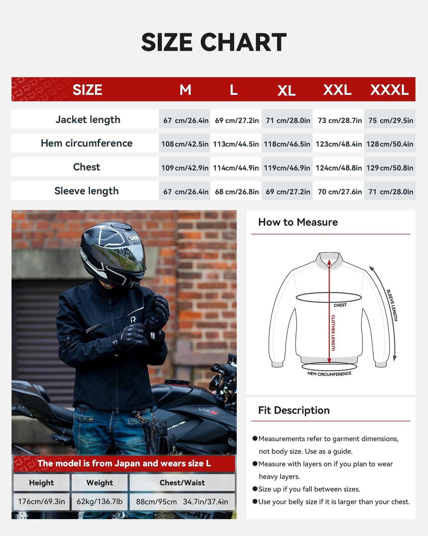 RIDEIRON Motorcycle Riding Jacket for Men, CE Certified