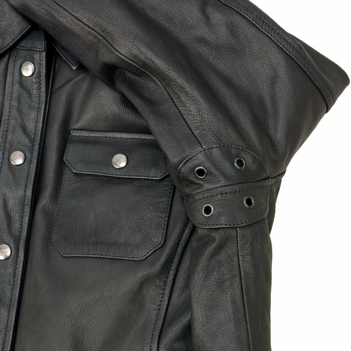 Milwaukee Leather MLL2600 Women's Black Premium Leather Shirt Style Jacket w/Removable Liner - Large