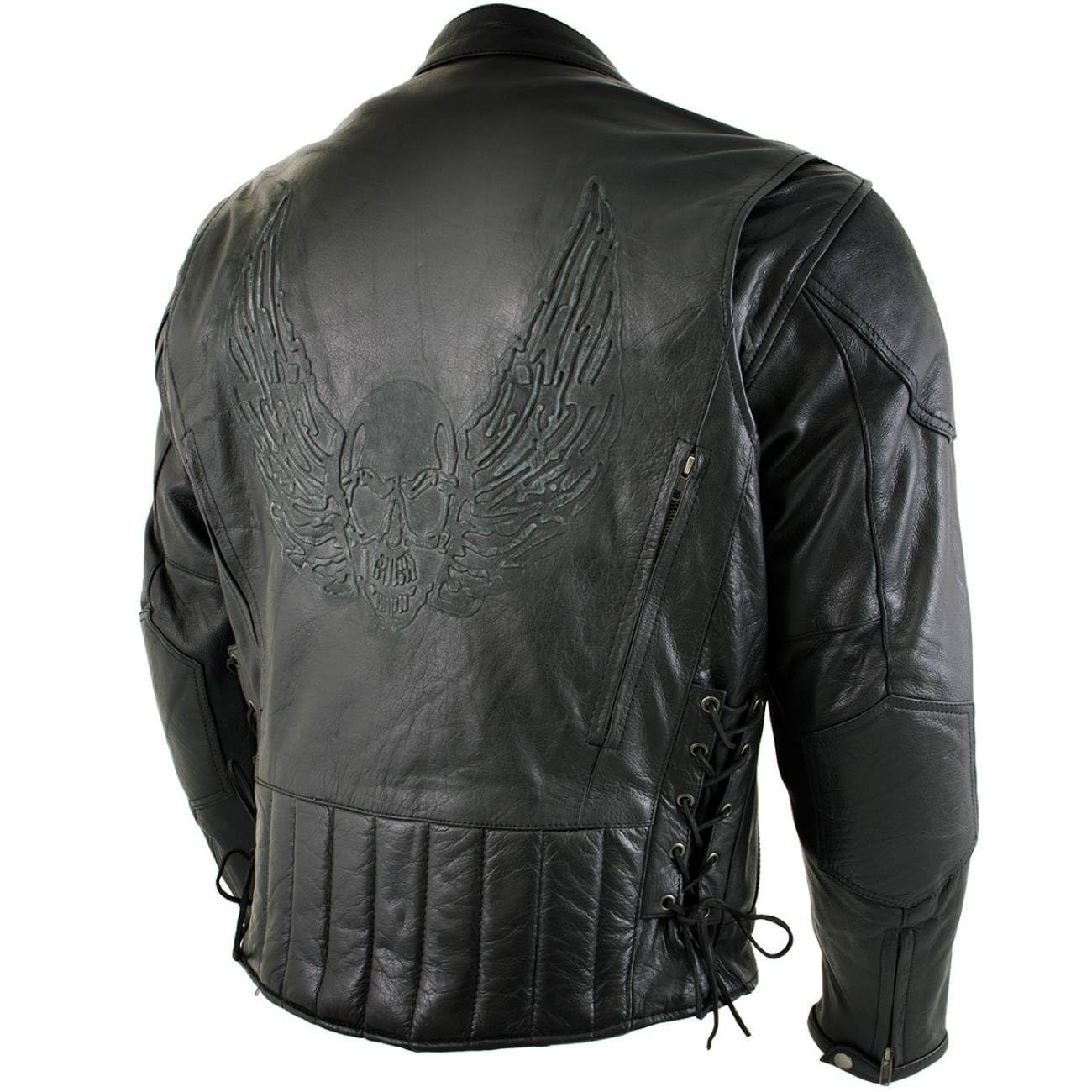 Milwaukee Leather Men's Racer Style Premium Leather Motorcycle Jackets - Medium