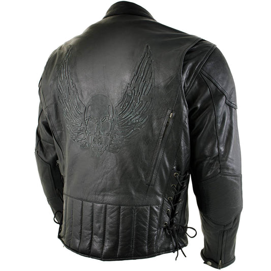Milwaukee Leather Men's Racer Style Premium Leather Motorcycle Jackets - Medium
