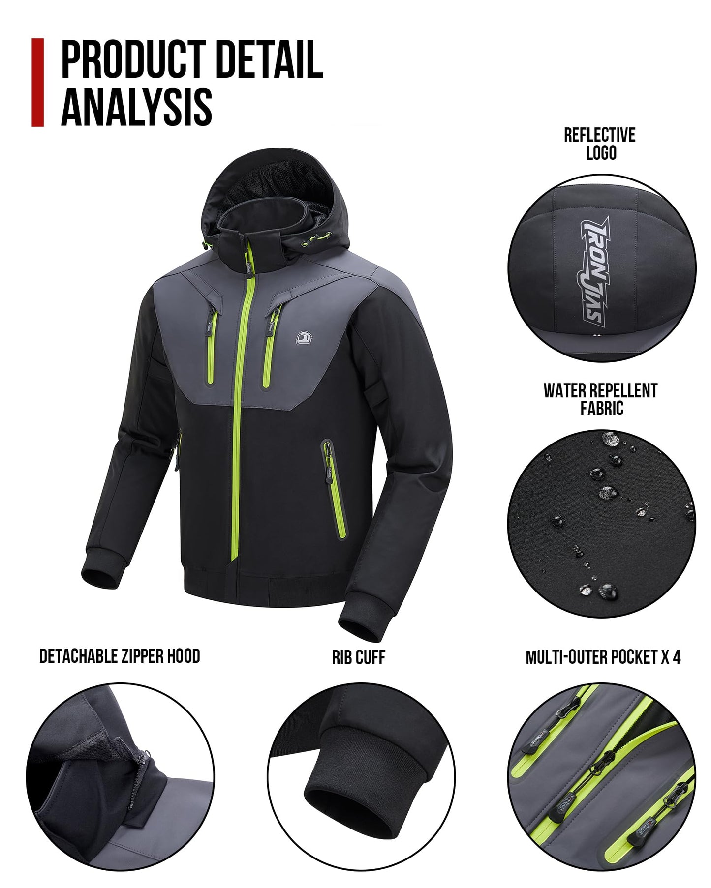 BORLENI Motorcycle Jacket Men with Hood CE Approved