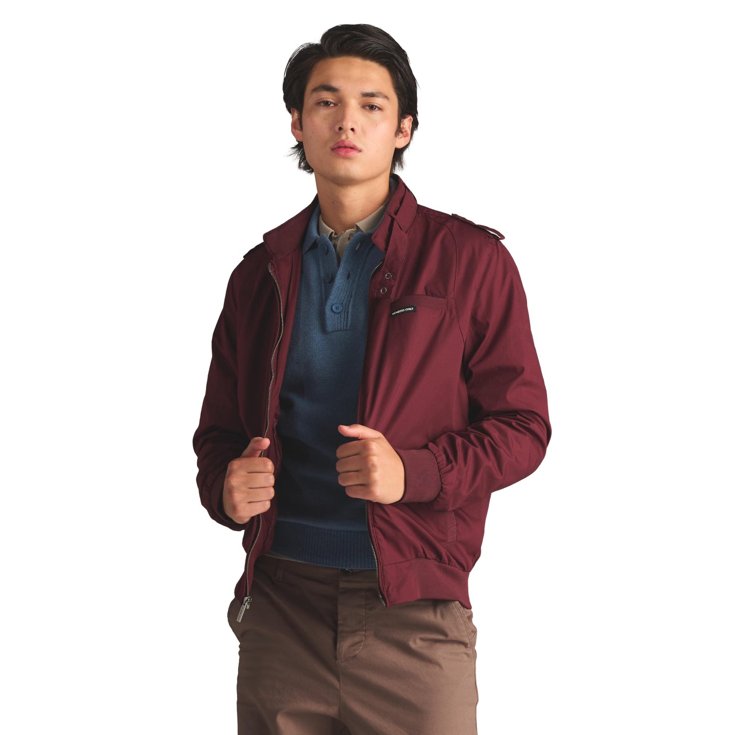 Members Only Men's Iconic Racer Quilted Lining & Slim Fit Jacket (Burgundy, Small)