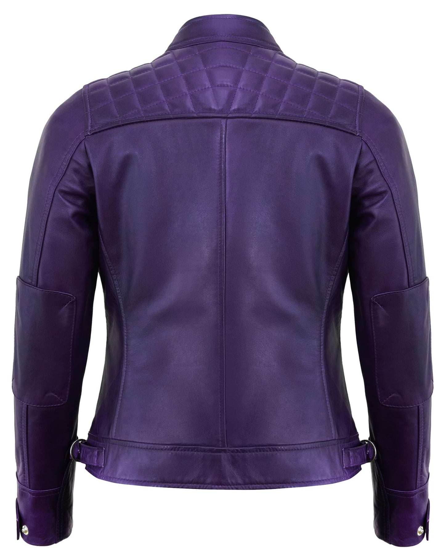 UrbanFocal Purple Leather Jacket Women - Real Lambskin Stylish Outerwear Leather Jackets For Womens | [101002905] Purple Diamond1, XL