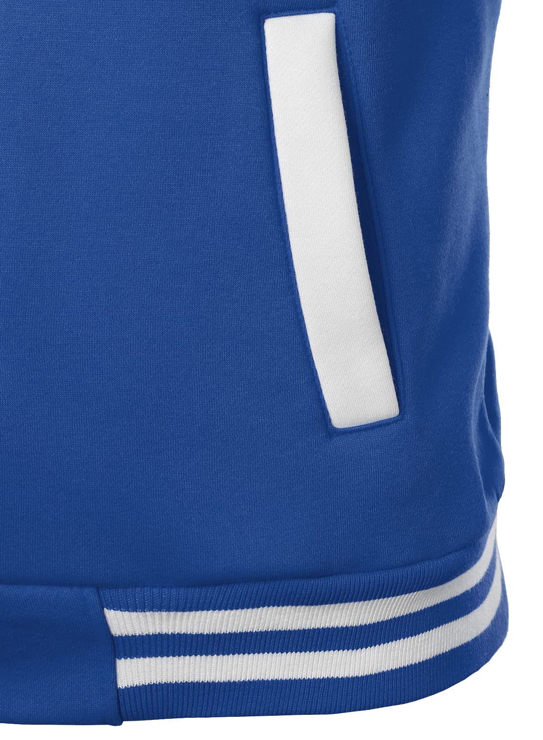 HOOD CREW Mens Casual Sports Varsity Jacket Fashion Hooded Letterman Jackets Blue M