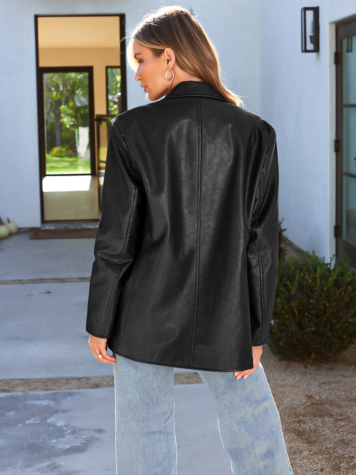 AUTOMET Womens Leather Jackets Faux Motorcycle Coats Bomber Outfits Fall Fashion Tops 2026 Winter Trendy Clothes Black XL