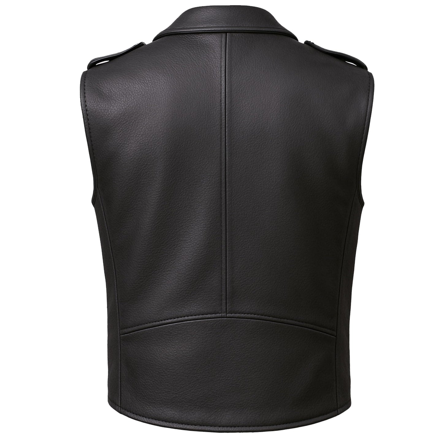 Jackets 4 Bikes Men's Classic Buffalo Leather Motorcycle Biker Vest | Vintage Cruiser Vest for Men, | Stylish Street Club Riding Black L