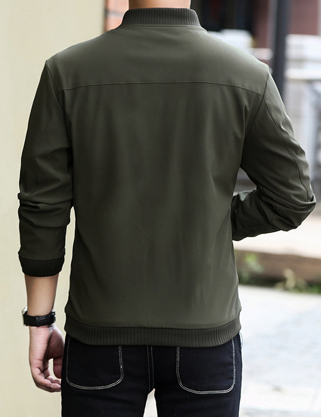 Lentta Men's Slim Fit Lightweight Softshell Bomber Jacket Coat Fall Jackets For Men (Small, Army Green001)