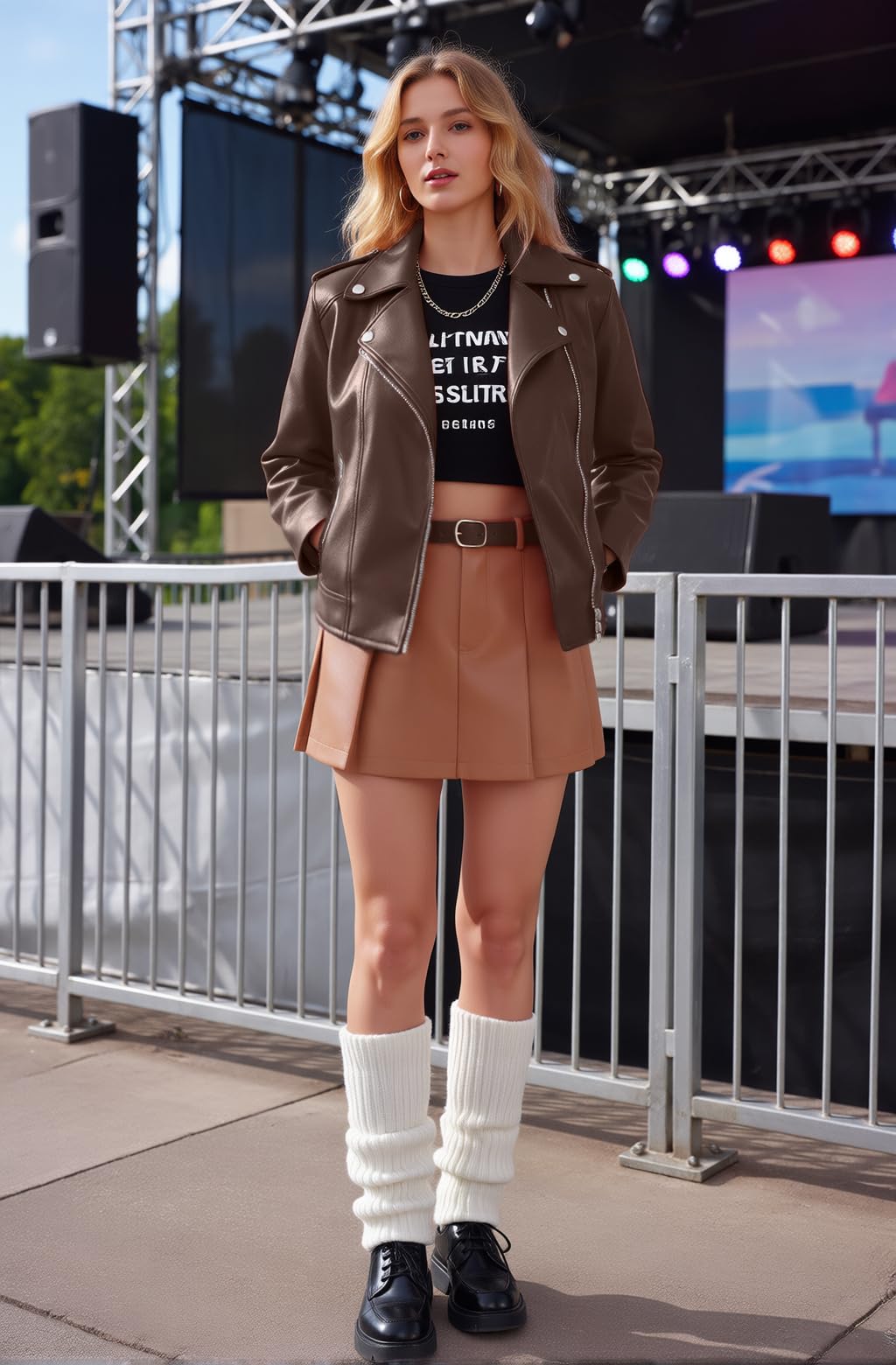 Women Faux Jacket Leather Cropped Bomber Coat Fall 2026 Spring Outfit lady Fashion Clothes Fake Suede Sherpa Motorcycle Biker Moto Racer Aviator Long Lady Thin Blazer Oversized Plus Size Brown