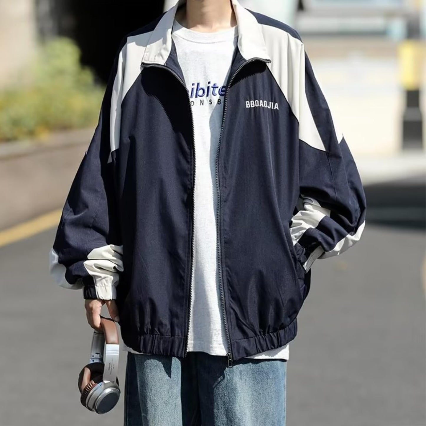 Hesaco Unisex Varsity Jacket, Letter Winter Jackets for Men and Women Streetwear Bomber Coats (US, Alpha, Large, Regular, Regular, Blue2)