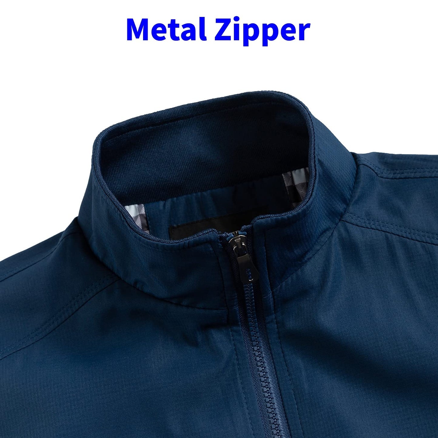 TLZC Men's Casual Jacket Outdoor Windbreaker Lightweight Softshell Flight Bomber Jackets (Blue, X-Large)