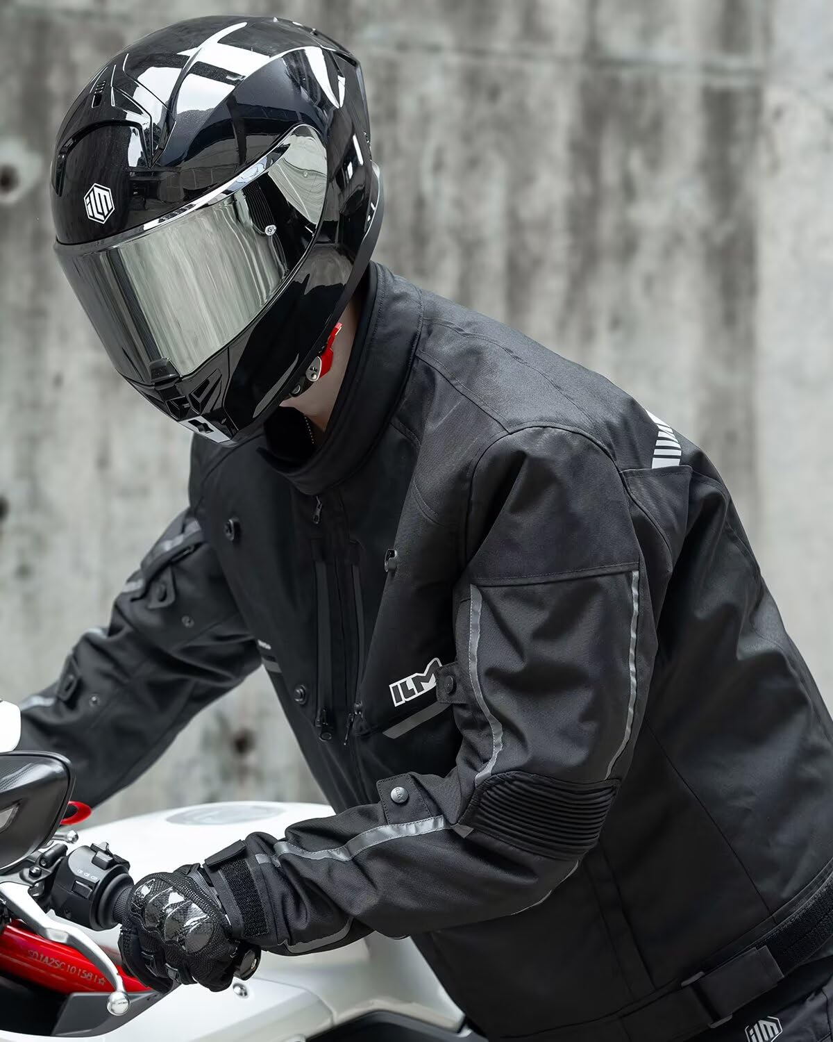ILM Motorcycle Riding Jacket with CE Armor and Detachable Waterproof Thermal Liner Dual Sport All Season for Men Model JF2