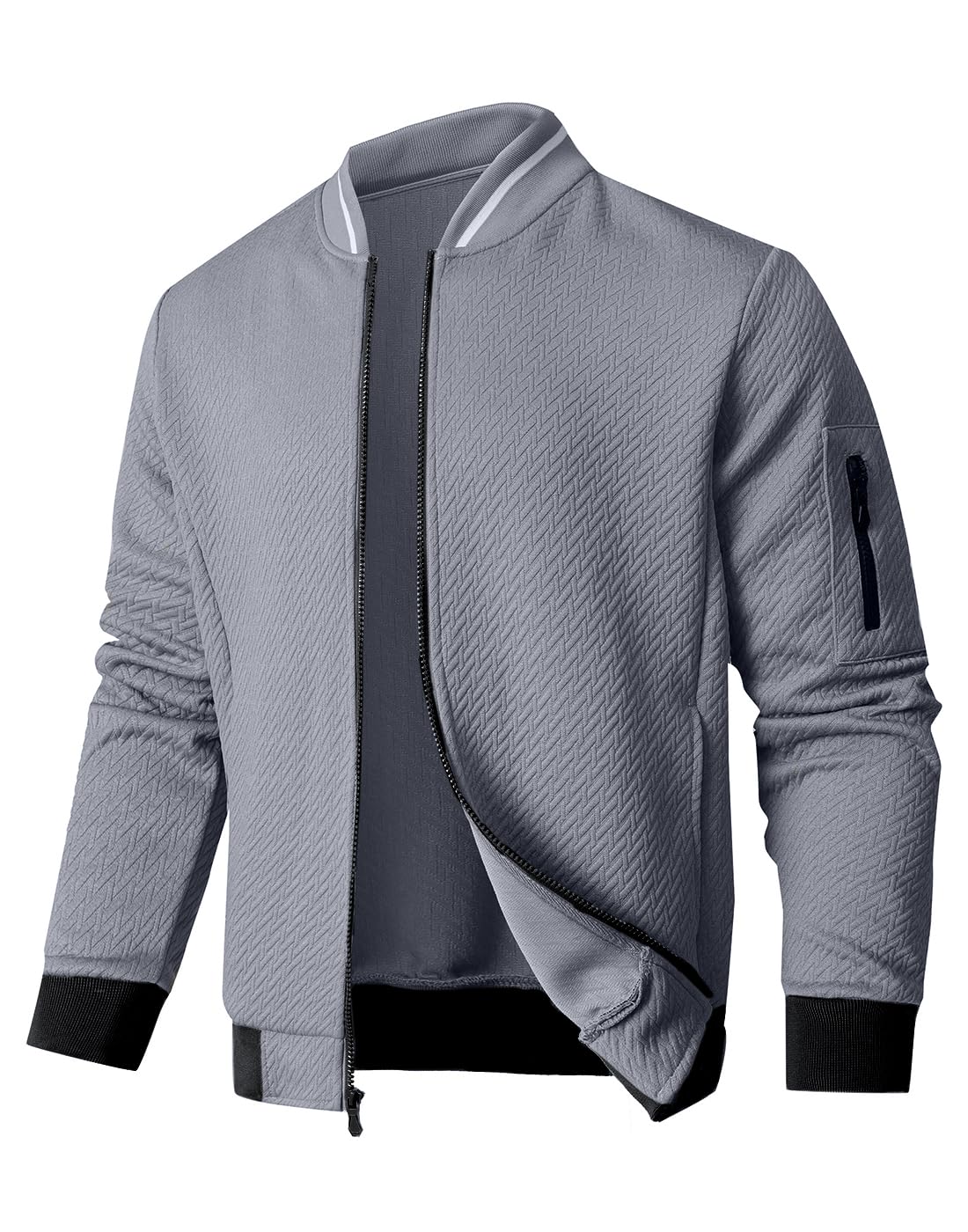 SAVKOOV Mens Loose Fit Lightweight Jacket Casual Stylish bomber Jacket