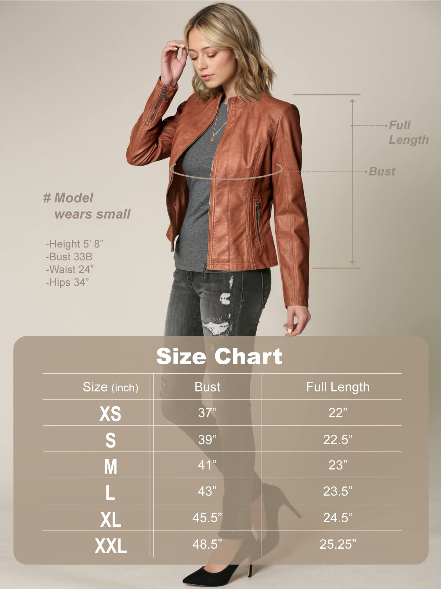 LL WJC877 Womens Panelled Faux Leather Moto Jacket M RED