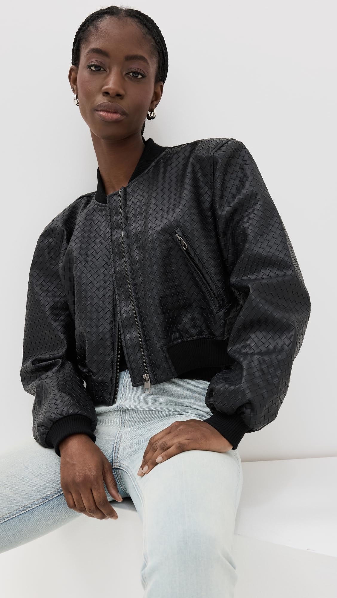 Lioness Women's Allure Woven Bomber Jacket, Onyx, S