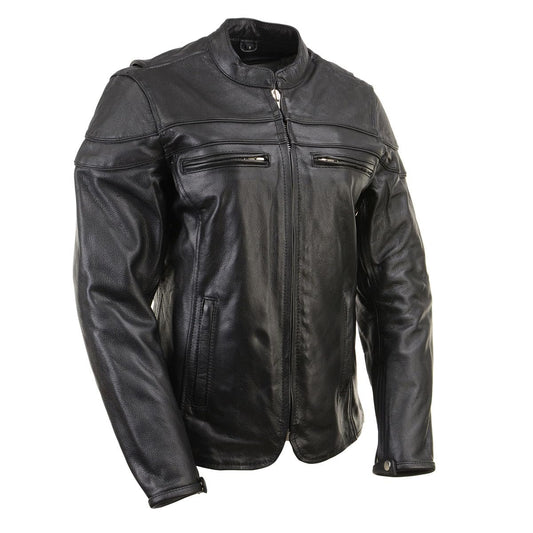 Milwaukee Leather LKL27008 Women's Premium Black Leather Motorcycle Rider Jacket with CE Armor Protection - Medium