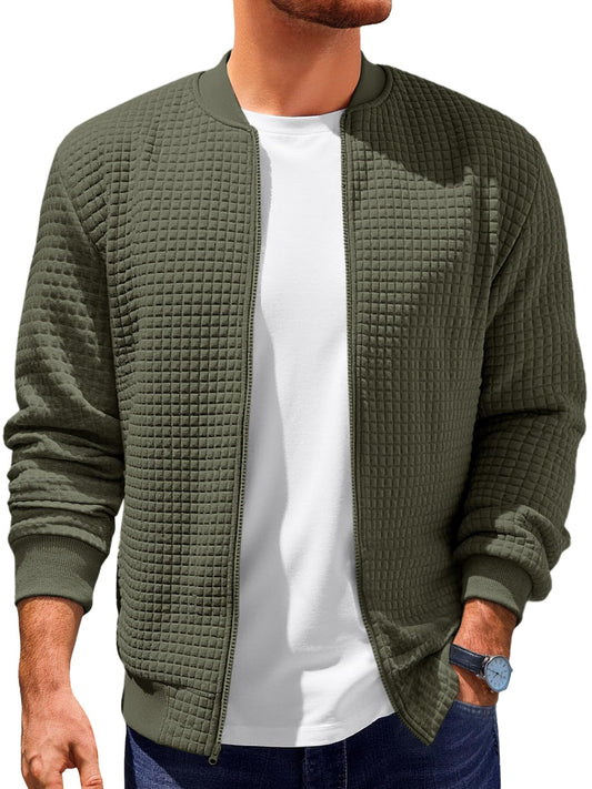 Runcati Mens Bomber Jacket Casual Lightweight Varsity Jackets Waffle Coat