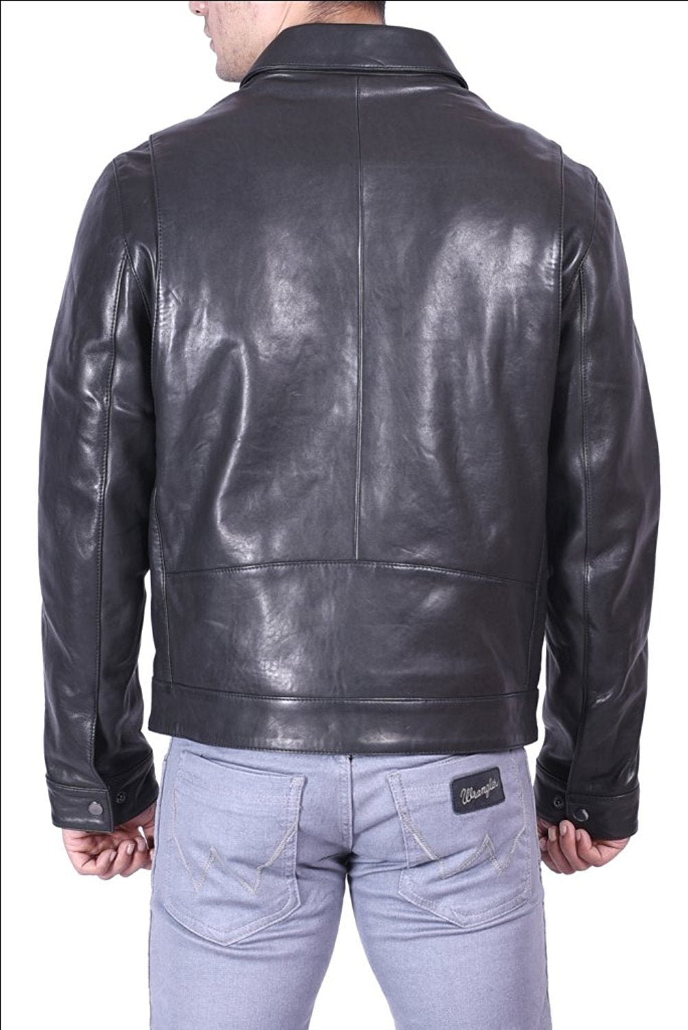 SID Men's Black Bomber Classy Wear Leather Jacket for Men- Biker Real Lambskin Leather Moto jacket 3X-Large