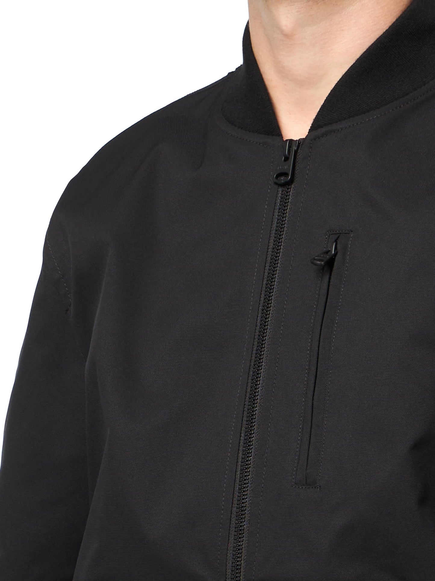Levi's Men's Rib Knit Bomber With Chest Zip Pocket, Black, Large