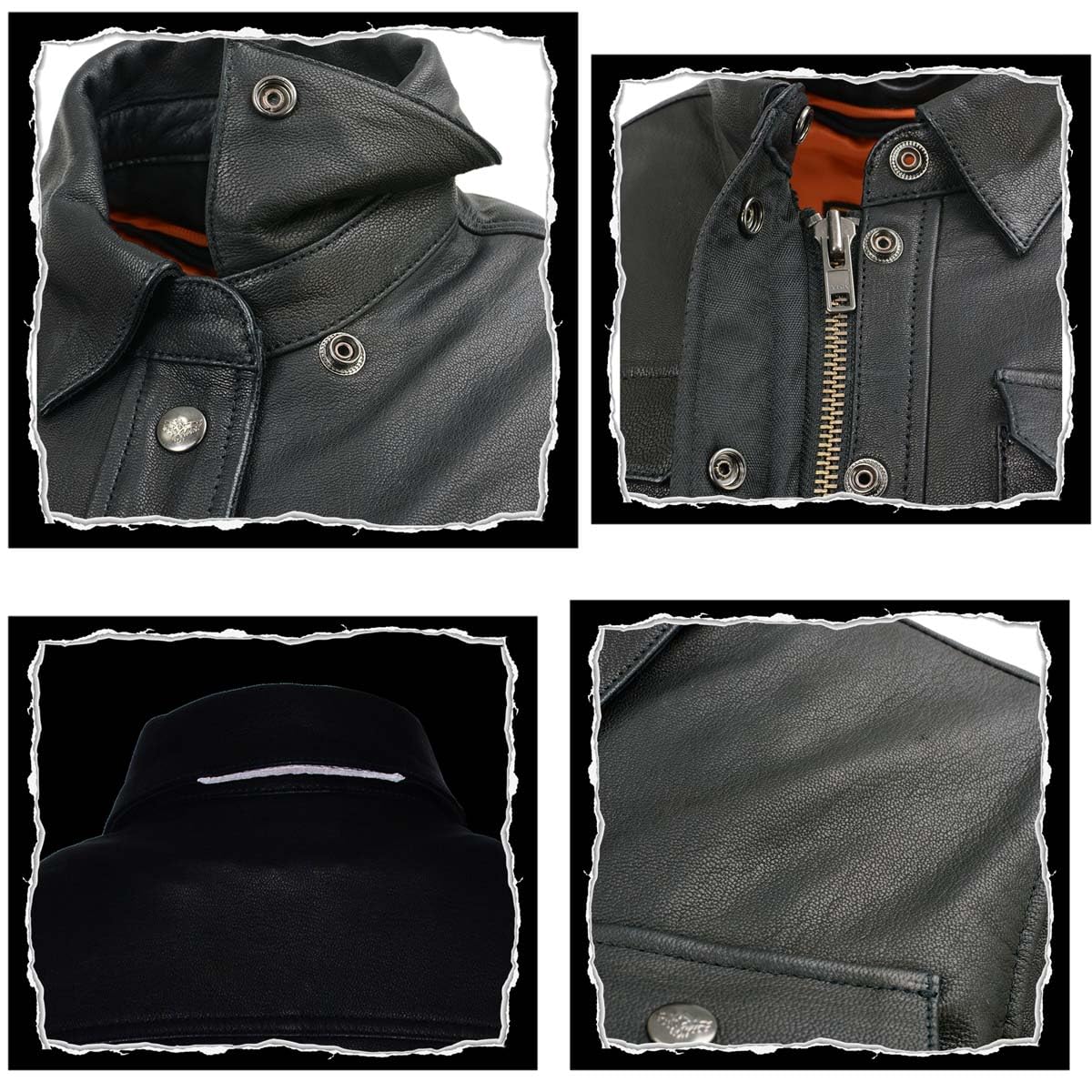 Milwaukee Leather MLL2600 Women's Black Premium Leather Shirt Style Jacket w/Removable Liner - Large