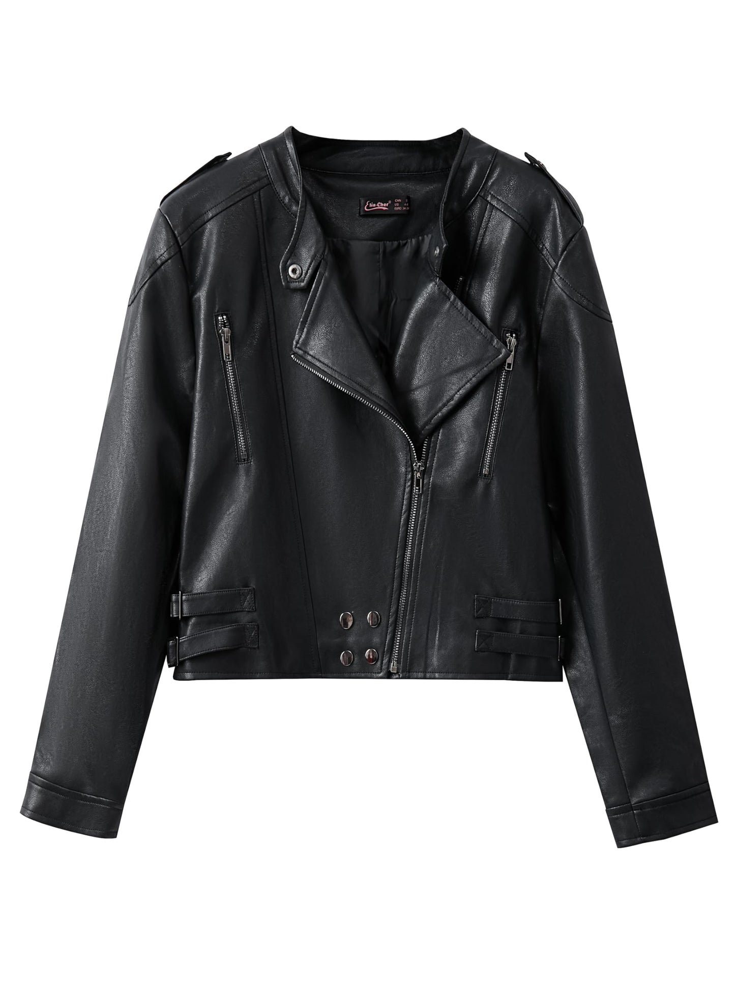 Eliacher Cropped Pu Leather Jacket (US 16-18)