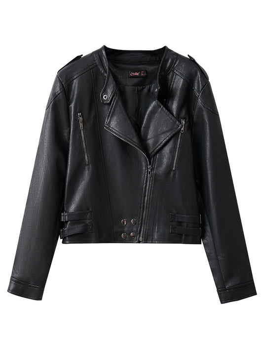 Eliacher Cropped Pu Leather Jacket (US 16-18)