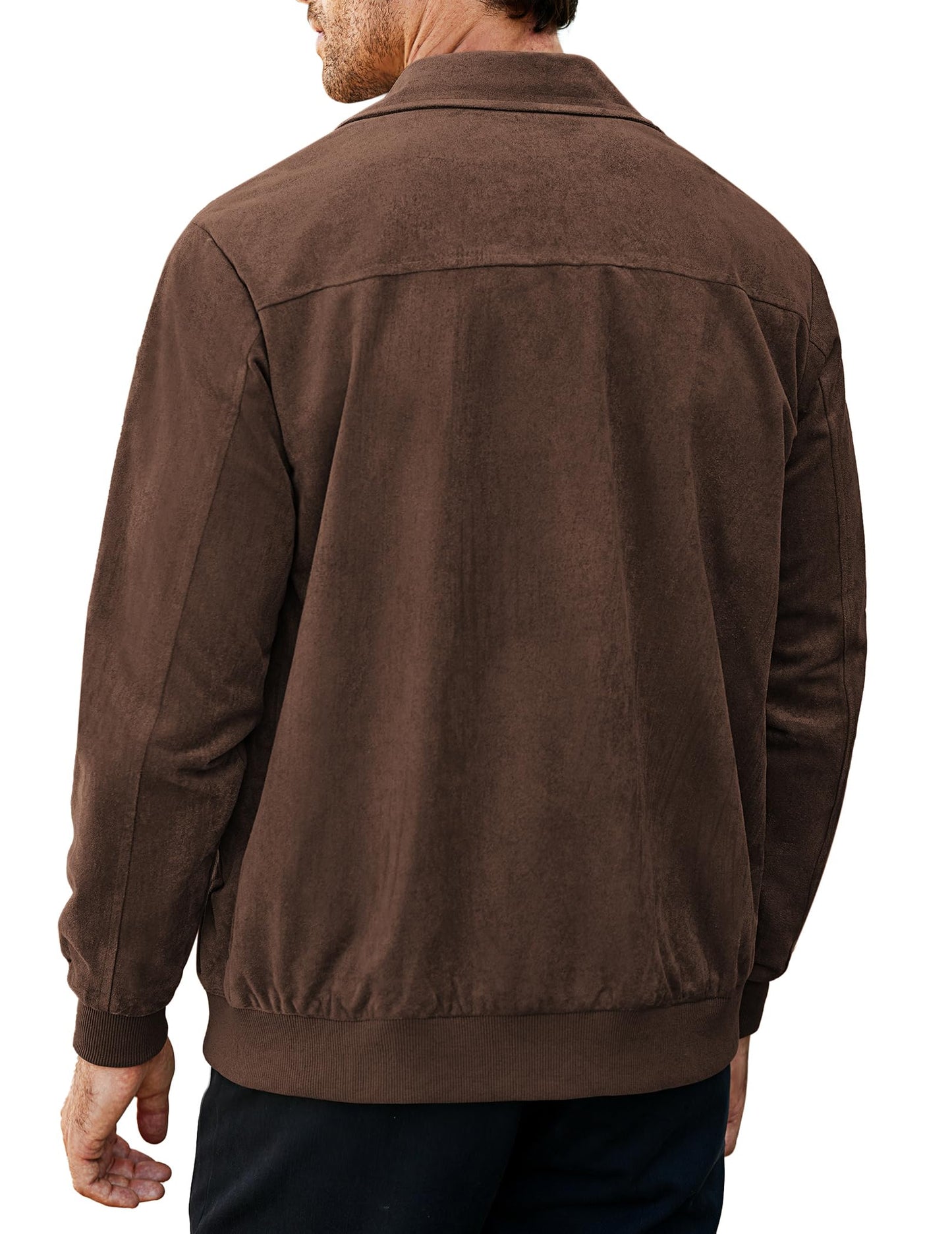 COOFANDY Men's Faux Leather Biker Jacket Windbreaker Bomber Jacket Outdoor Leather Coat