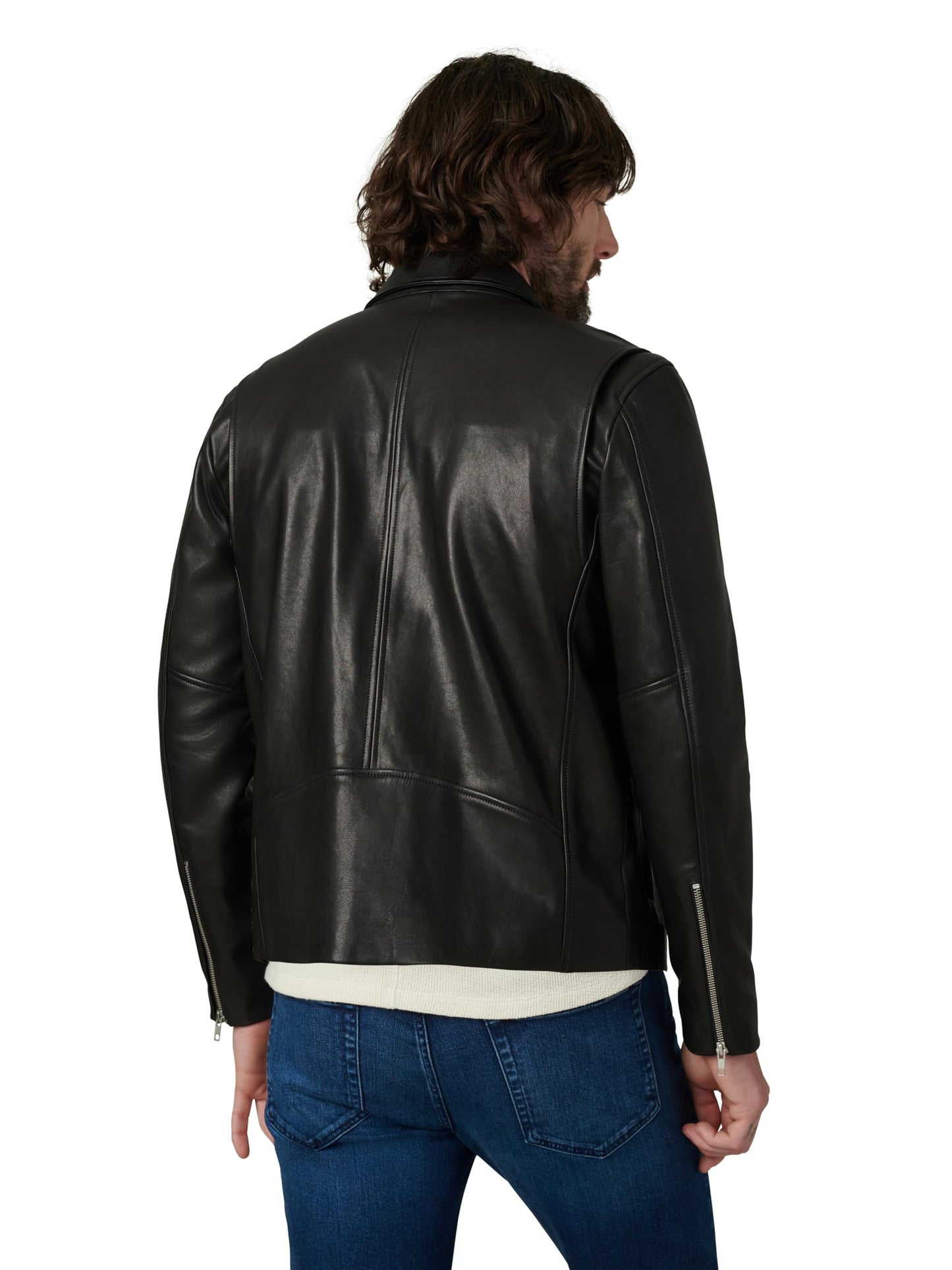 Joe's Jeans Men's Refined Leather Moto Jacket, Black