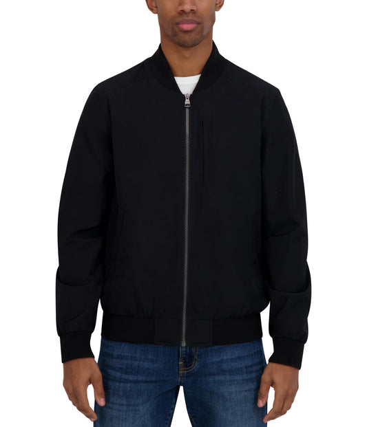 Nautica Men's Lightweight Bomber Jacket – Wind & Water-Resistant, Jet Black, Regular, X-Large