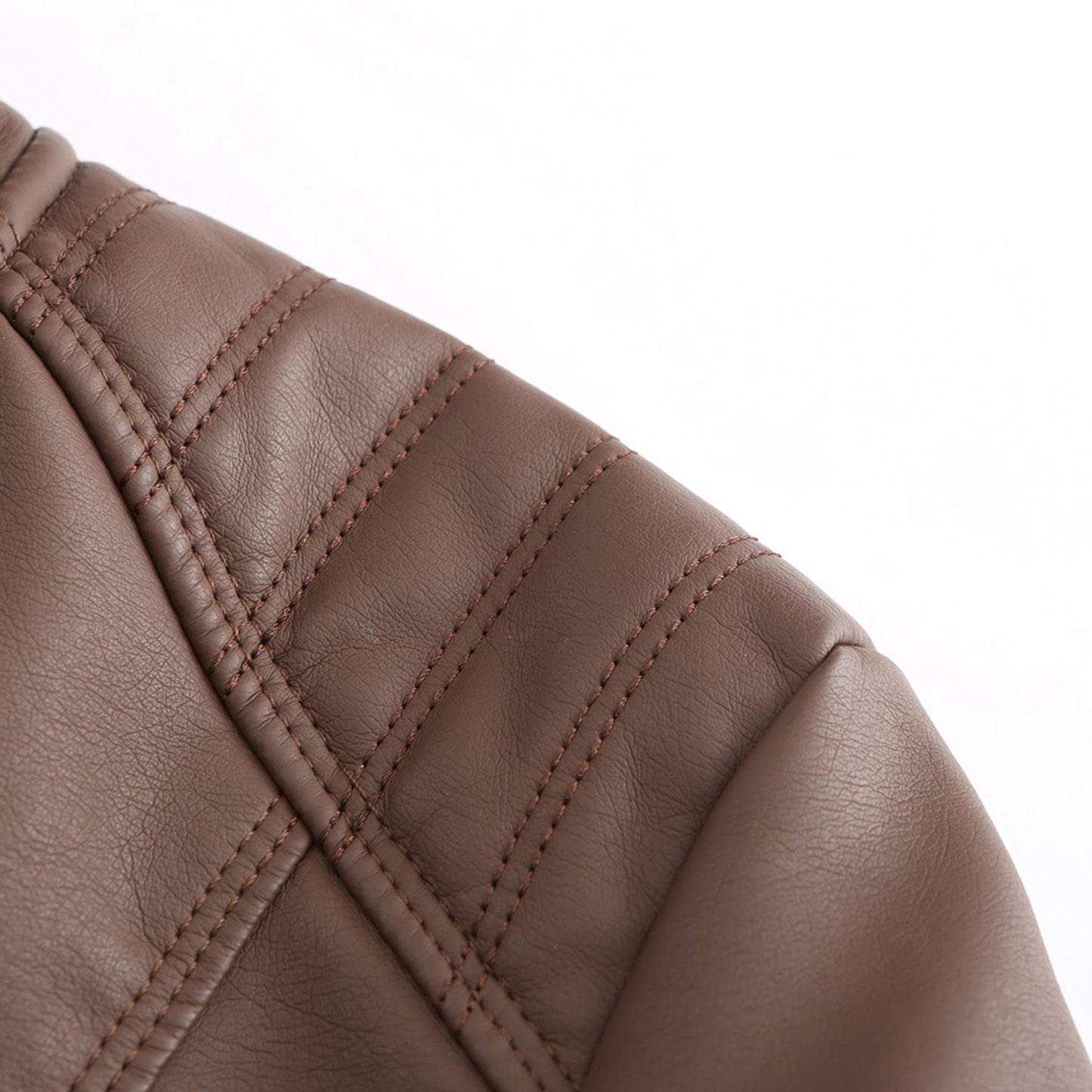 DEAR MODEL Faux Leather Jacket Women Bomber Jacket Women's Belted Motorcycle Jacket,Brown,M