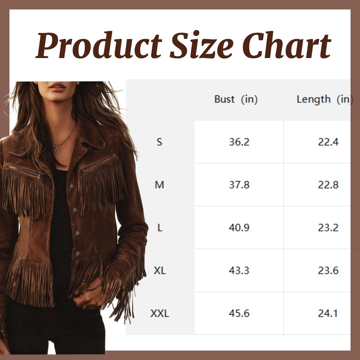 Women's Faux Suede Jackets 2026 Vintage Cowgirl Western Fringe Jacket Long Sleeve Tassel Motorcycle Short Fringe Jacket Cropped Coat Outwear-M