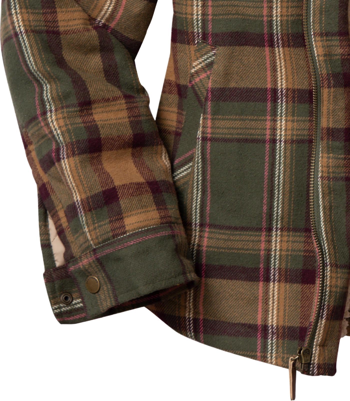 Legendary Whitetails Womens Hooded Shacket Berber Lined Shirt Jacket, Mossy Meadows, XL