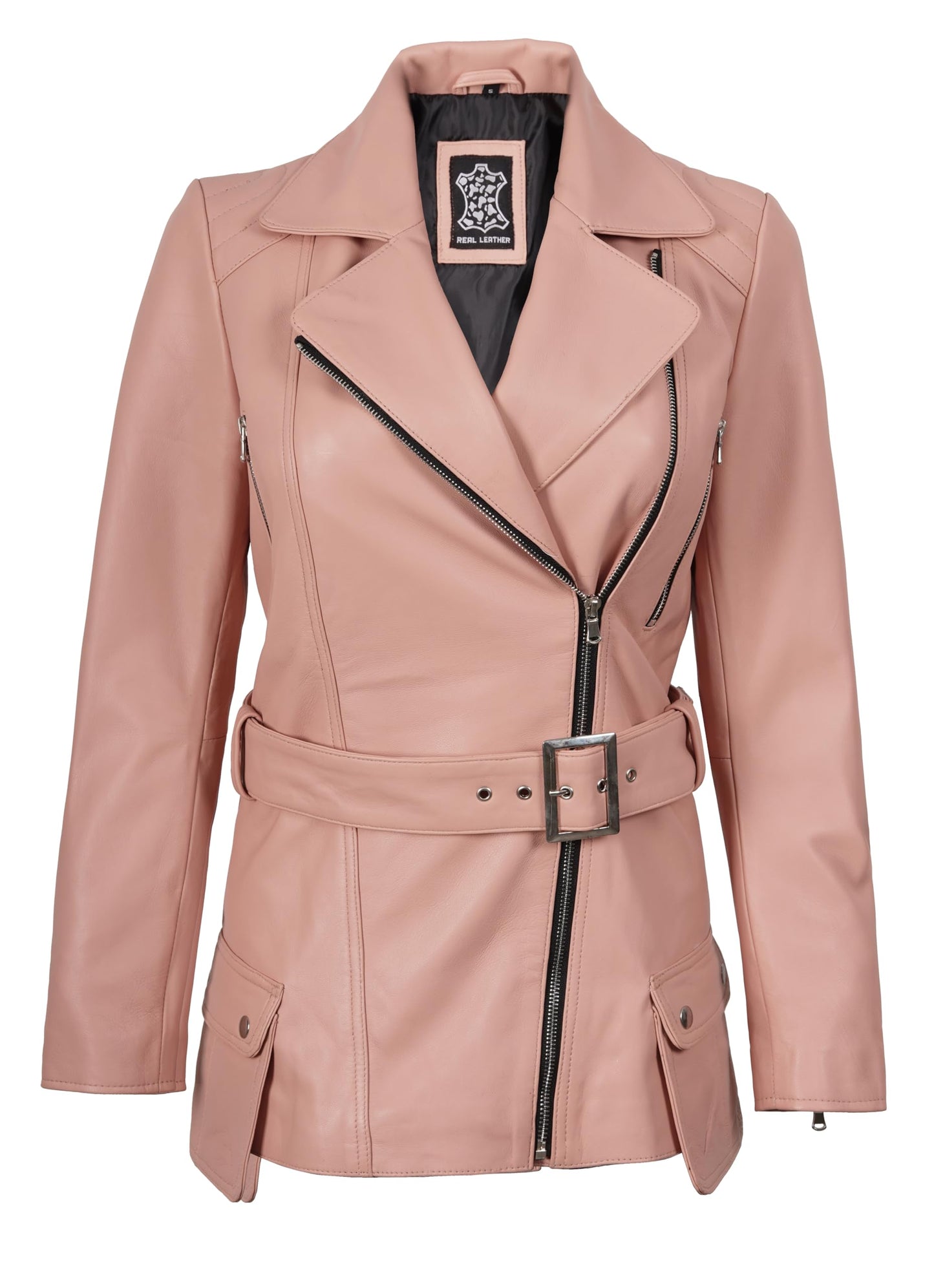 Blingsoul Disc Womens Leather Jacket | [1326792] Victoria Pink, S