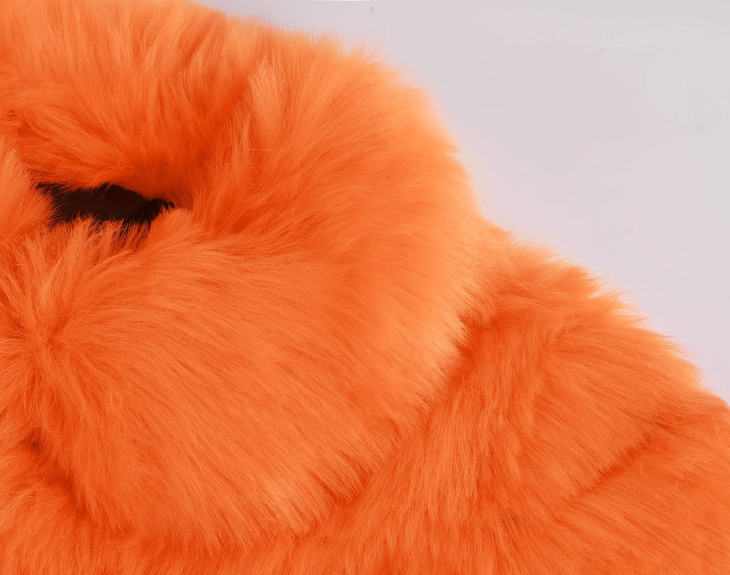 loveimgs Women Fluffy Faux Fur Coat Cropped Jacket Puffer Jacket Zip Up Winter Warm Fuzzy Teddy Jacket (Medium,Orange)